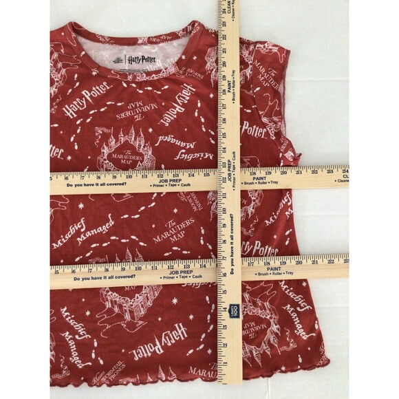 Harry Potter Marauders Map Womens Top Size L Wizarding World Orange Nwot - Picture 5 of 7